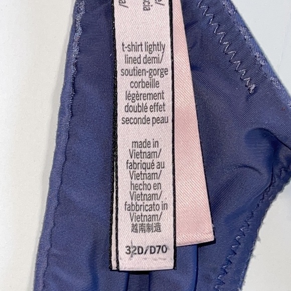 Victoria’s Secret Blue Striped T-Shirt Lightly Lined Demi Bra - Picture 5 of 5